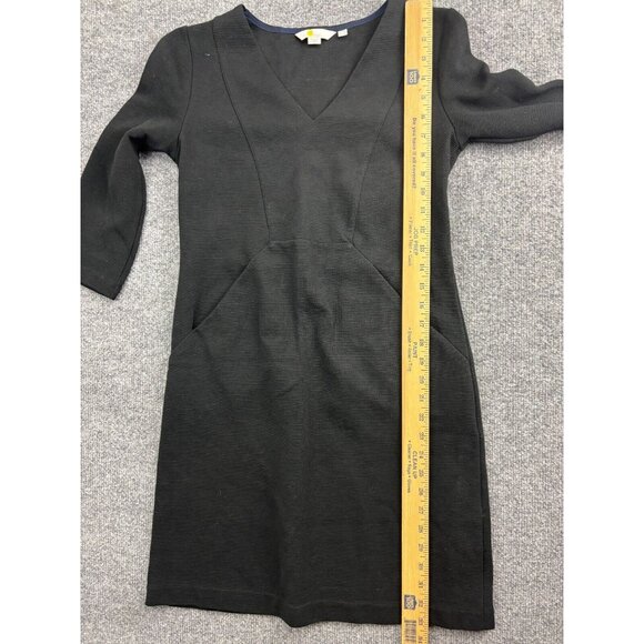 Boden Bronte Ottoman Dressochre Dress Women's 4P Black Short Sleeve Midi - Picture 6 of 8